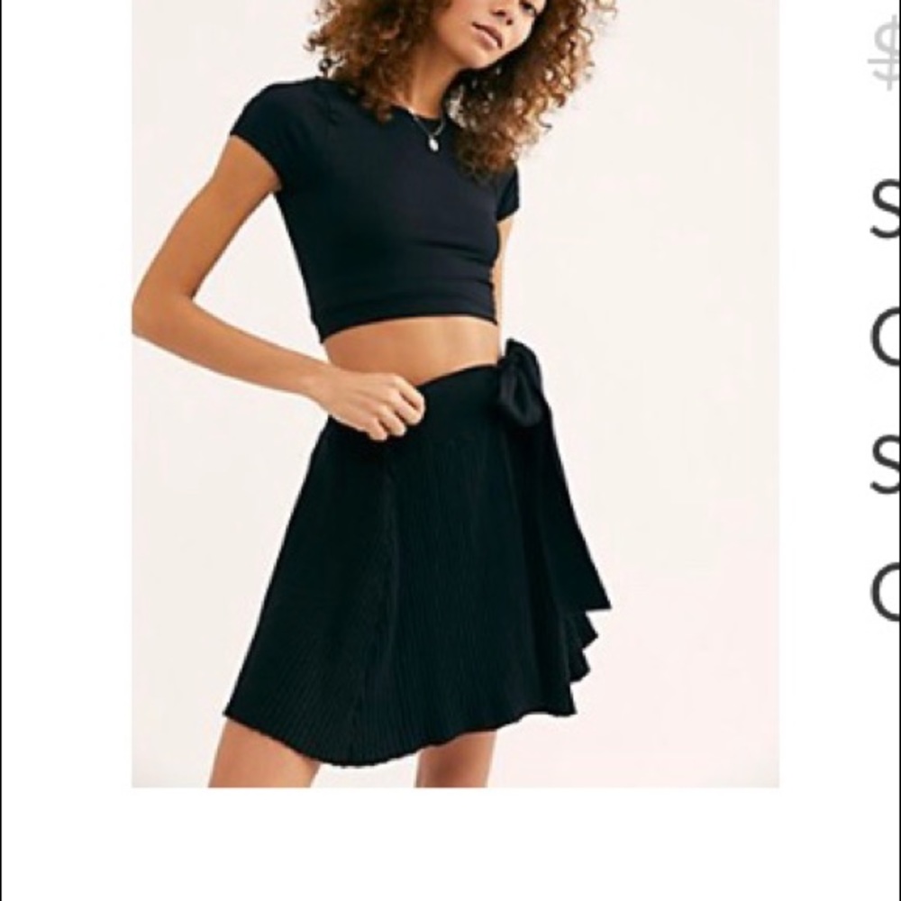 Free people black wrap around skirt